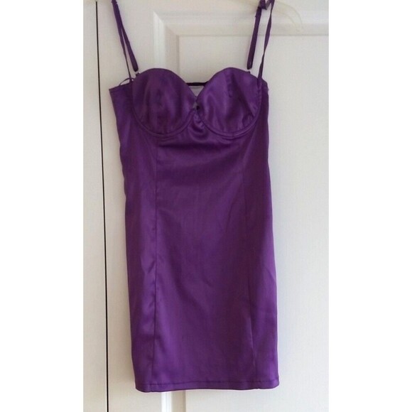 SKY TO MOON Bustier Dress Envy Violet‎ Purple Bodycon Straps Size M - Picture 11 of 15